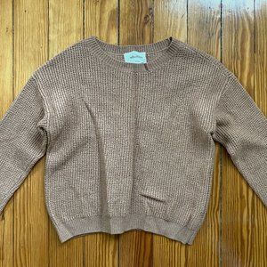 Aritzia Wilfred Free Hillside Merino Wool crew-neck Sweater Rustical Brown
